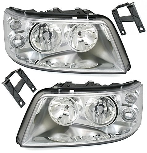 Depo Doppellinsen-Scheinwerfer Set Klarglas Chrom inkl. Stellmotoren + Halter