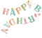 SUNBEAUTY Happy Birthday Girlande Rosa & Mint Mädchen Geburtstag Dekoration