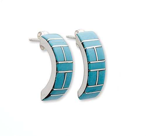Zuni Türkis Creolen Ohrstecker Indianerschmuck Westernschmuck PN044