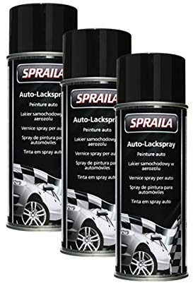 3X KWASNY 300 905 Auto-K SPRAILA Spraila Lackspray schwarz Glanz 500ml