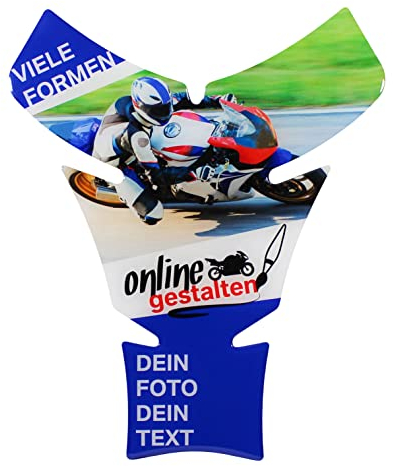 BIKE-label Tankpad Motorrad Lackschutz Aufkleber selbst gestalten mit Foto und Text Wunschmotiv Form 37