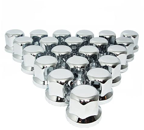 MGF Lot de 60 cache-écrous de roue en plastique chromé 33 mm pour camion remorque