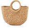 NICOLE&DORIS Neue Frauen Handtasche Stroh Tasche Griff Tasche Sommer Strandtasche Rattan Woven Handtasche für die Dame Khaki