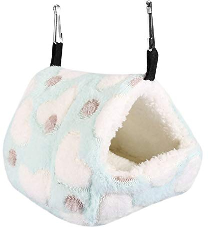 Pssopp Hamster Haus Bett Haustier Käfige Hütten Höhlen Hängematte Kleine Tier Haus Käfig Nest Hamster Zubehör (14 * 12-Blau)