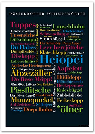 Deine Wörter Poster Düsseldorfer Schimpfwörter (50x70 cm)