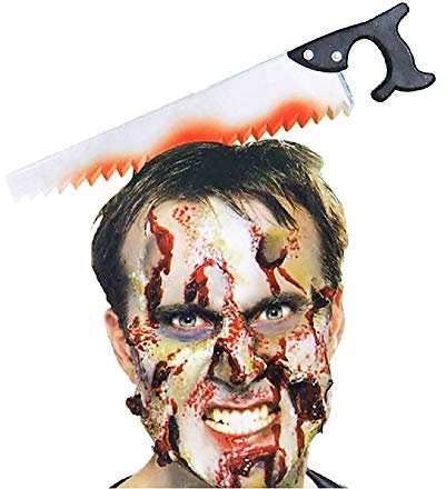 KIRALOVE Cerchietto per capelli con sega dentata effetto sanguinante zombie horror travestimenti halloween carnevale idea regalo originale travestimento pauroso