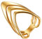 JewelryWe Damen-Ring, Neuartige Polierte Dreifach V Design Statement Ring Band für Frau Mädchen, Gold - Größe 52