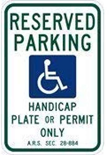 Lotusworld New Warning Sign Arizona State Handicap parcheggio Cartello per Esterni casa in Alluminio 20,3 x 30,5 cm