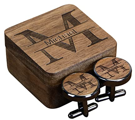 Manschettenknöpfe für Trauzeugen, personalisierbar, handgefertigt, Holz, für Hochzeit, Business, Jahrestag, Valentinstag, Geschenke für beste Männer