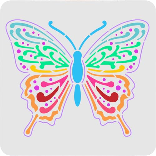 FINGERINSPIRE Schmetterling Schablonen Wanddekoration Schablone 30x30cm Kunststoff Schmetterling Zeichnung Malerei Schablonen Schablonen Quadrat Wiederverwendbare Schablonen für Möbel Handwerk