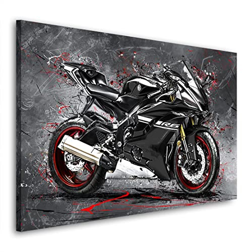 Kunstgestalten24 Leinwandbild Yamaha R6 Abstrakt Wandbild Kunstdruck Raumdekoration Übergrößen