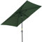Outsunny 2 x 3(m) Garden Parasol Umbrella, Rectangular Outdoor Market Umbrella Sun Shade with Crank & Push Button Tilt, 6 Ribs, Aluminium Pole, Green