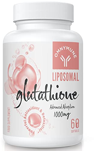 Liposomales Glutathion 1000 mg pro Portion – Reduziertes L-Glutathion mit Vitamin C & Hyaluronsäure, Glutenfrei, Gentechnikfrei, 60 Kapseln
