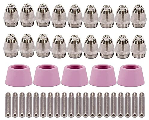 yaojie 45PK Plasma Cutter Torch Consommables Electrode Buses Cups Kit pour -60-55 WSD-60 Fit CUT-60 LGK-60 Plasma Cutter