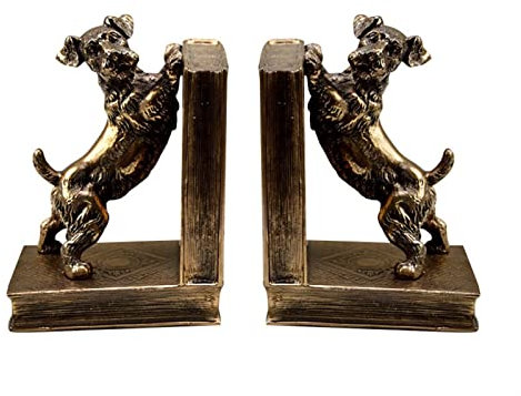 Serre-Livres Sculptures de Chien en Résine Nordique Serre-Livres Décoration d'intérieur Statue d'art Moderne Figurines d'animaux Serre-Livres Étude Bureau Ornement de Bureau 1 Paires