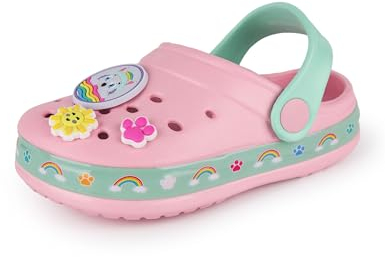 PAW PATROL Girls Clogs Kinder Slip On Schuhe mit neuartigen Charms in Pink Skye Everest Sandalen Slider mit verstellbarem Riemen