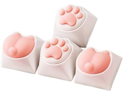 Pink Custom Cat Paw Keycap for Cross Type Keyboard - Cute Cat Claw/Butt Keycaps Soft Silicone Keycaps Pendant for Game Players and Keyboard Enthusiasts (1Pc Cat Paw)