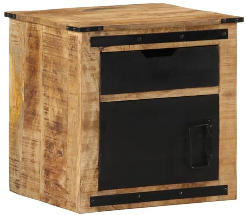 AUUIJKJF Home Items, Nachttisch, 45 x 40 x 45 cm, Massivholz, Mango, Anzugmöbel