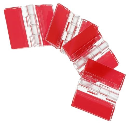 WOONEKY 4Pcs Self-Adhesive Acrylic Hinges for Cabinets Aquariums and Crafts Flexible Hinges for Easy Installation Boxes and Furniture