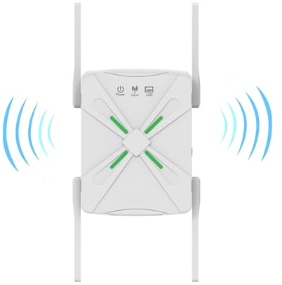 2024 ultima estensione WIFI, ripetitore wifi,5 GHz e 2,4 GHz doppia banda domestica,4 * Antenna che copre 4000 piedi quadrati e 45 dispositivi,Internet booster,configurazione