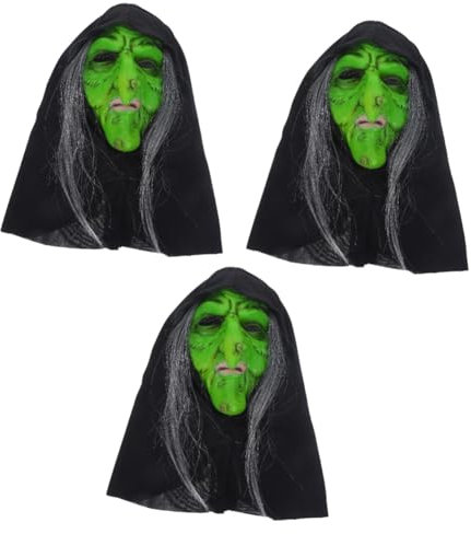 ifundom 3stücke Halloween Cosplay Gruselige Hexenmaske Lustiges Kostümzubehör Für Und Halloween-partys Leichtem Material