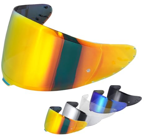 Visiere Casque Moto pour Z8 NXR2 RF1400 RF-1400 CWR-F2 CWR-F2R X15 X-Fifteen,Visière de Casque de Protection Contre Le Vent Moto,Remplacement de lentille de Casque(Rouge Chrome)