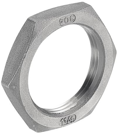 QUARKZMAN Fonte Tuyau Raccord Hex Écrou de Blocage, 304 Inox Acier Hex Verrouillage Écrou 1 1/4 Femelle Filetage (DN32) pour Plomberie Fixe, Eau Balai et Châssis Nettoyant