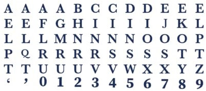 Tattwo.me – Temporäre Tattoos für Erwachsene und Kinder, hält 2 Wochen, wasserfest – Buchstaben des Alphabets zum Ausschneiden – Pflanzliche Tinte – EU-Kosmetik-Zertifikat – (G0002)