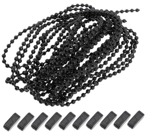 Levemolo Bead Chain Bead Buckle for Hanging Curtain Diy Roman Shade Blind Beaded Chain Cord Ball Roller Curtain Rope for Window Blind Replacement Cord Fitting