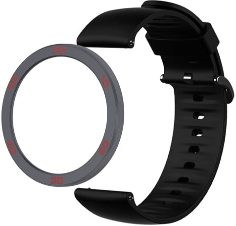 Blueshaweu Bezel Styling Kompatibel mit CMF by Nothing Watch Pro 2, Ersetz Lünette Ring Kratzfest Edelstahl Schutz Kompatibel für CMF Watch Pro 2 (Armband+ grau-rot bezel)
