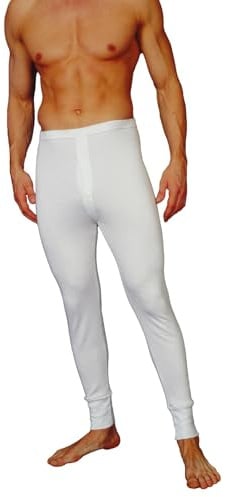 A2Z Mens Thermal Long Johns Base Layer Bottoms Cotton Blend M-XXL | Warm Soft Stretch Winter Leggings Comfortable Loungewear Black White