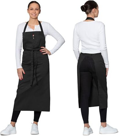 ZOLLNER Schürze mit Latz 65% Baumwolle, 35% Polyester, 80x100 cm, schwarz