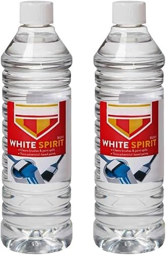 AXXTAN 2 Pcs White Spirit 500ml Each (Total 1L), Cleans Brushes & Thin Solvent/Oil Based Paint Cleaner, Multi-Purpose Paint Solvent for Stripping Paint & Cleaning Paint Brushes
