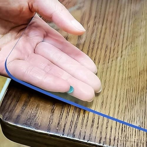 WDFYM 3mm dick Tischfolie transparent Größen und Wunschmaß/Tisch Schutzfolie transparent/Folie for Tisch aus PVC, 40/60/80/90/100cm breit(Clear,60 * 120cm)