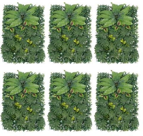 HOMEONENIC 6 unidades de plantas artificiales para césped, 60 x 40 cm, paneles de protección visual para casa, jardín, boda, decoración