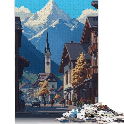 Samoens 02 Pixel Art Puzzle, schwierig, 100% recycelter Karton, Puzzle für Frauen und Männer, Vatertagsgeschenke, 1000 Teile (26 x 38 cm)