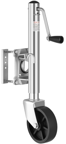 VEVOR Trailer Jack with Wheel, 1000 lbs Load Capacity, Heavy Duty Swivel Boat Trailer Jack with PP Single Wheel & Ergonomic Handle, 10-inch Lift, Fit for RVs, Boats, Horse Trailers, Utility Trailers