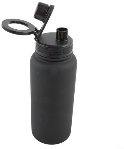 Multi Purpose Water Bottle with Magnetic Phone Holder, Perfect for Gym and Outdoor Adventures (Black)