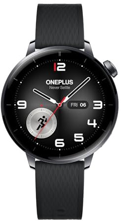 OnePlus Watch 3 Smartwatch, bis zu 60 Stunden Akkulaufzeit, 43 mm Edelstahlgehäuse, über 100 Sportmodi, IP68 & 5 ATM wasserdicht, Fitnesstracker mit Gesundheitstracking, Schwarz