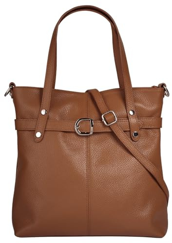 Cluty Shopper Echt Leder Damen Made in Italy | Geräumige Handtasche | Multifunktionale Schultertasche
