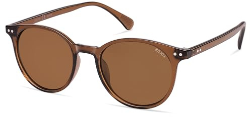 SOJOS Polarisiert Runde Sonnenbrille Damen Herren UV400 Schutz Vintage Runde Kleine für Schmales Gesicht MAY SJ2113
