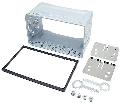 Qsvbeeqj Armazón de metal para radio de coche, instalación doble 2 DIN, herramientas modificadas automáticamente, jaula estéreo de coche