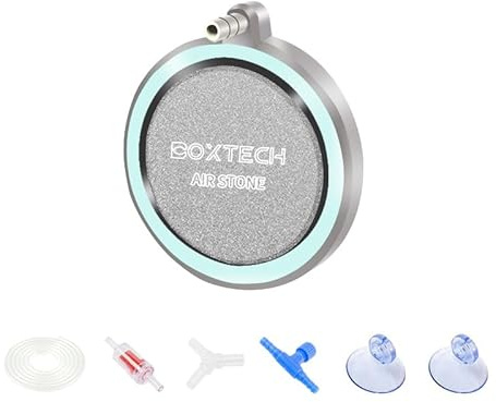 boxtech Aquarium Nano Air Stone, Aquarium à Poissons Pierre a Air, Aquarium Air Diffuseur pour oxygène dissous aérateur Pierre (80 MM)