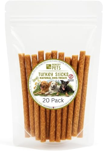 Premium Natural Dog Sticks 20 Pack - 100% Meat (20 Pack, Turkey)