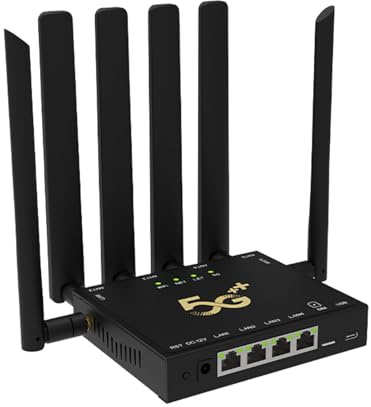 Goshyda WiFi 6 5G-Router Entsperrt, Dualband-Gigabit-Internet mit Nano-SIM-Steckplatz, 600 Mbit/s Bandbreite für Nahtloses Roaming und MESH-Netzwerk