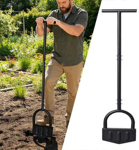 DIIG Manual Lawn Edger Tool with Long Handle, 8.5 Inch Steel Blade, Wide Foot Plate for Garden Edging, Lawn and Landscaping