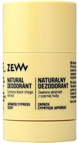 ZEW for Men Natürliches Deo Stick Herren 30g – Japanische Zypresse Bergamotte – Ohne Aluminium Alkohol Parabene – Vegan – Sensitiv