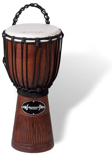 World Rhythm Djembe Drum 40cm (16”) with 8” Synthetic Head