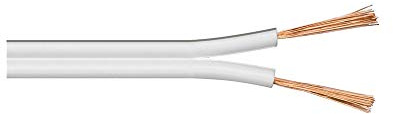 Goobay 15113 Lautsprecherkabel 2x0,75 mm² Kupfer Litze / Boxenkabel Audio Kabel Meterware / Speaker Cable Kupferkabel / Subwoofer Kabel / Weiß / 25m