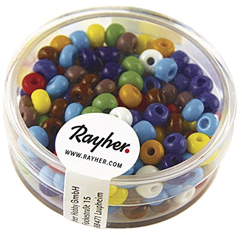 Rayher 1406749Indianer-Perlen, 4,5 mm ø, gemischt